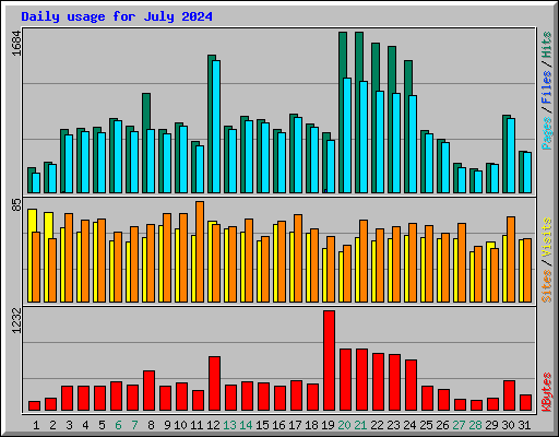 Daily usage for July 2024