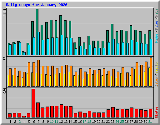 Daily usage for January 2026