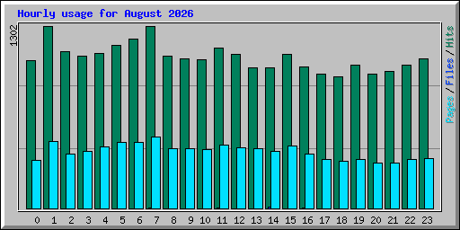 Hourly usage for August 2026